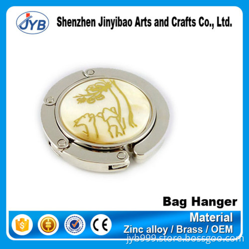 metal fancy quality table top foldable purse shor hook bag hanger with custom logo